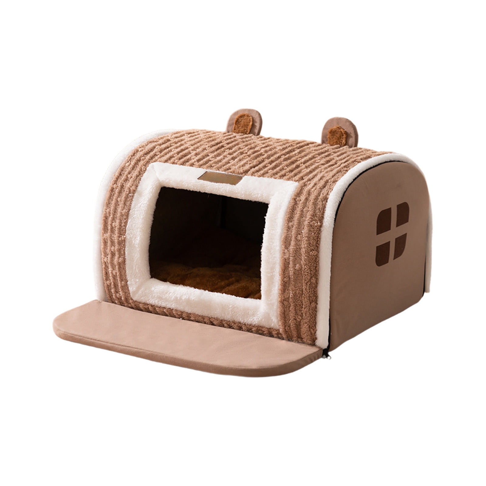 Winter Warm Pet Bed Villa,Removable Washable Cats Dog Bed,Two-Purpose Soft Pet Nests Mat,Pet Bed for Small Pets Under 5 Catties,Warm Cats Dog Pet Nests Mat
