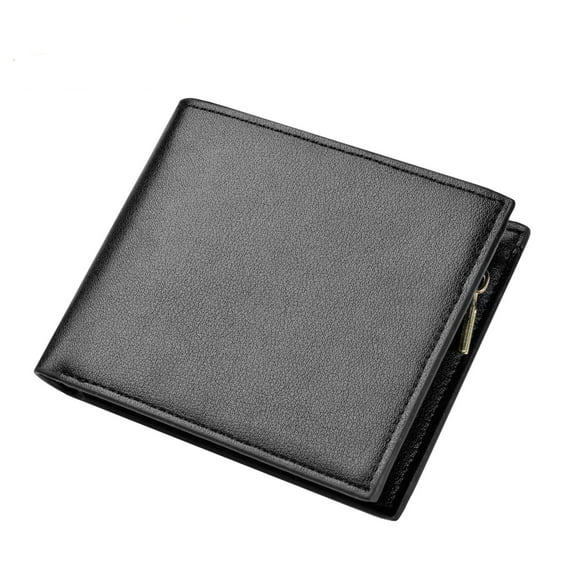 RFID Blocking Black Leather Wallet for Men with 11 Card Holders and ID Window