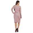thumbnail image 4 of Bimba Printed Knee Length Jersey Dress For Women Casual Full Sleeve V Neck Midi Dress, 4 of 7