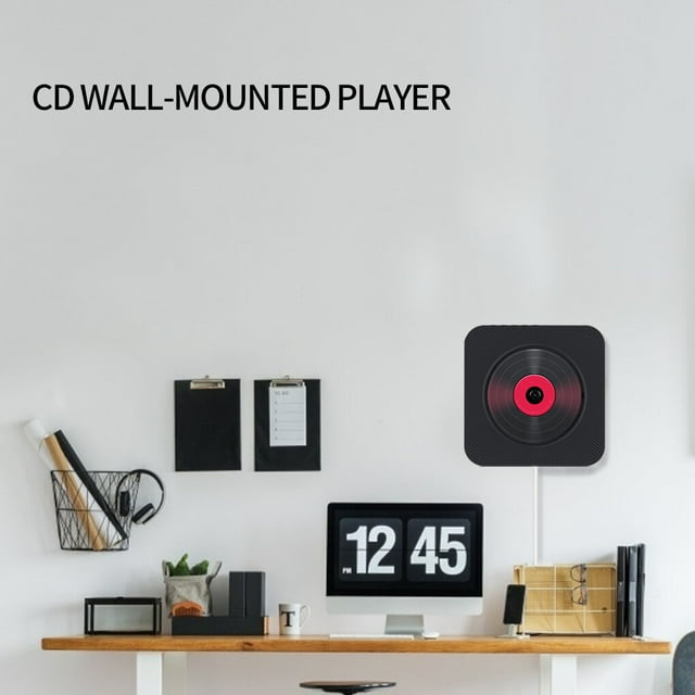 Maoww Lecteur CD Mural Son Surround Bluetooth USB MP3 Disque Noir