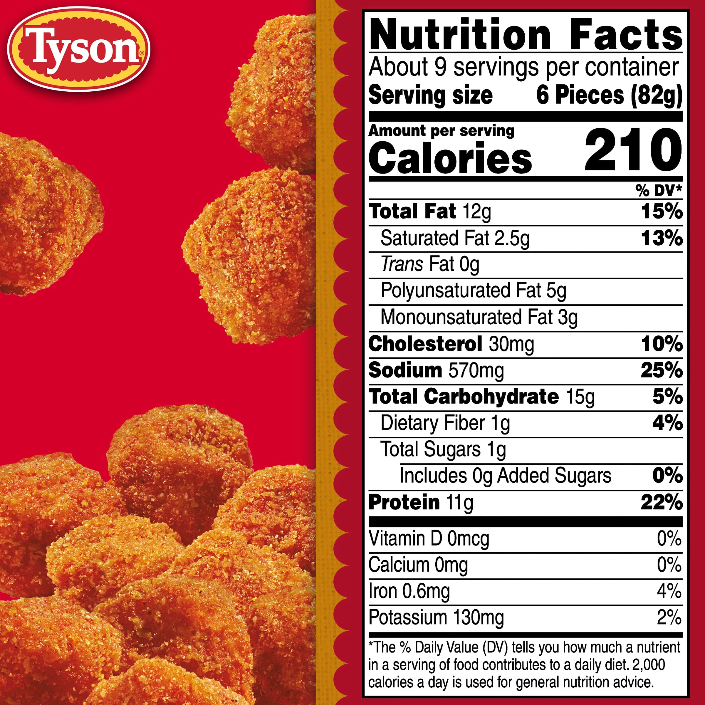 Tyson Fired Up Popcorn Chicken 25 oz, (Frozen, Fully Cooked)