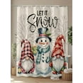 thumbnail image 4 of Christmas Snowman Small Stall Shower Curtain, Waterproof Shower Curtains for Bathroom, Red Gnomes Snow Winter Branch Washable Fabric Cloth Bath Curtain for Bathtub Decoration with Hooks 36x72 Inches, 4 of 6