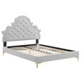 thumbnail image 3 of Modway Gwyneth Tufted Performance Velvet Twin Platform Bed in Light Gray, 3 of 10
