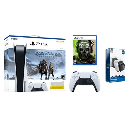 Sony Playstation 5 Disc Edition God of War Ragnarök Bundle with Extra Glacier White Controller  Call of Duty: Modern Warfare II and Surge Dual Charging Dock