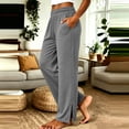 thumbnail image 3 of Guluxicc Womens Lounge Pants with Pockets Elastic Waist Long Straight Leg Trousers for Everyday Wear Summer Casual Outfits, 3 of 5