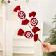 thumbnail image 5 of Recortes de Caramelos Navideños de Terciopelo a Rayas Rojas y Blancas, Piruletas de Lana Navideñas, Adornos para Árbol de Navidad, 5 of 6