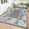thumbnail image 1 of Alfombra Bsmathom, 152 x 243 cm, impermeable, para exteriores, reversible, gris, 1 of 9