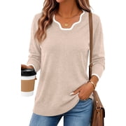 Fantaslook Color Block Sweaters for Women V Neck Pullover Lightweight Sweaters Long Sleeve Tops Fall Fashion Clothes
