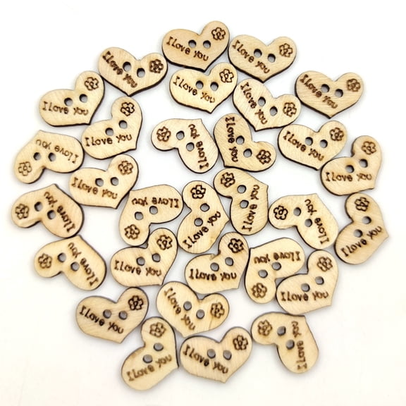 100pcs Heart Shaped Sewing Buttons for Clothing, Crafts, and Household Use - Multipurpose Decorative Buttons