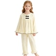 thumbnail image 5 of SJLDQY Girls Cute Pajamas Ruffled Long Sleeve with Pants Pj Sets Casual Sleepwear Comfy Loungewear, 5 of 5