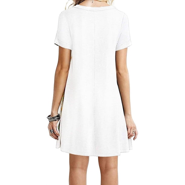 chinese dress ladies Women's Sleeveless Loose Plain Dresses T Shirt Tank Casual Short Dress –  Different Touch