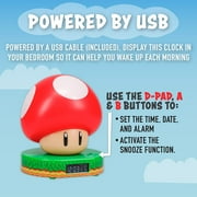 Super Mario Bros Mushroom Digital Alarm Clock with Power Up Sound Official Nintendo Merchandise