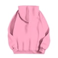 thumbnail image 4 of Oversized Hoodies with Pocket Women Cotton Plain Pullover Hooded Sweatshirts Sweater Long Sleeve Fleece Lined Tops (L, Pink 01), 4 of 5