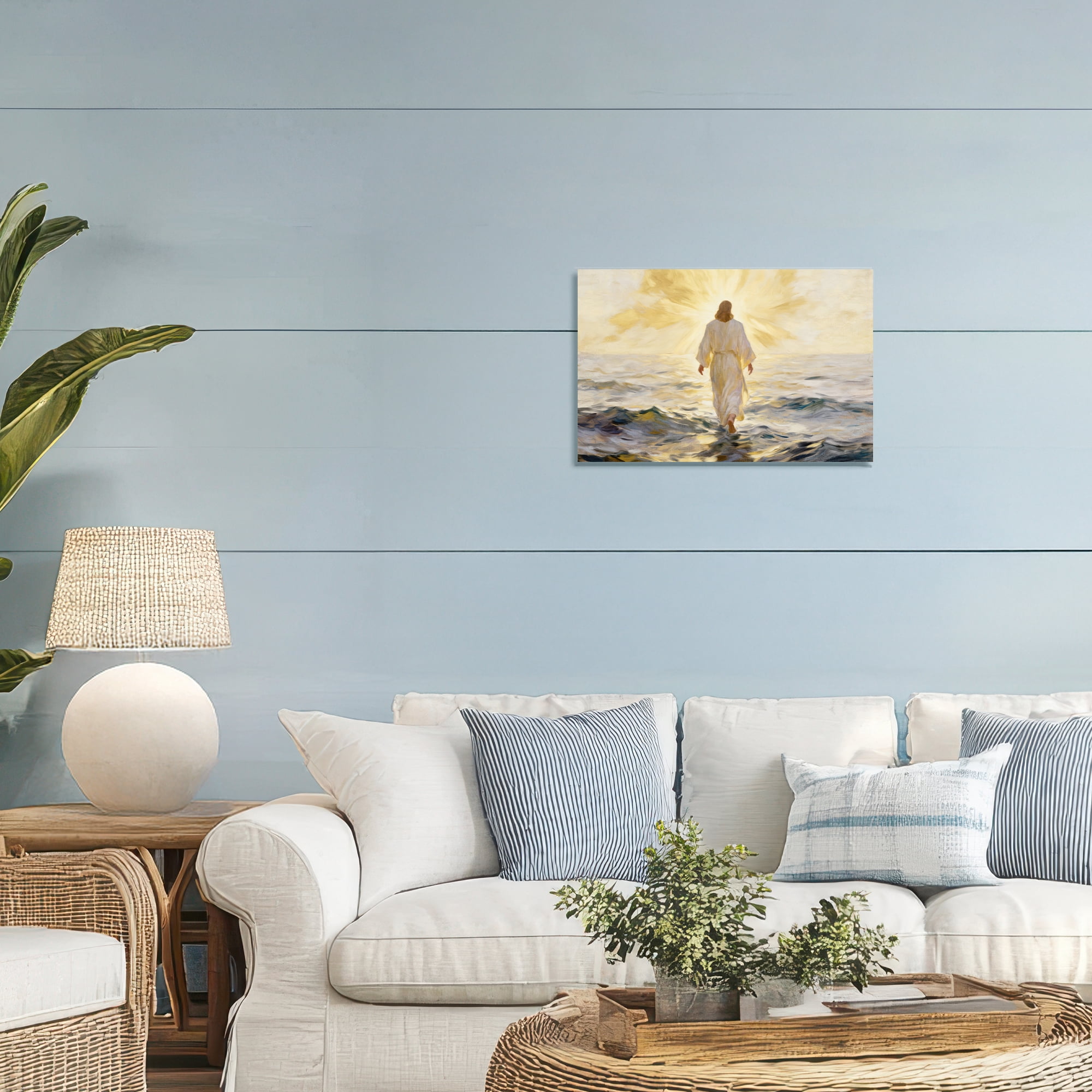 Stupell Industries Golden Walk Spiritual Figure Canvas Wall Art, design by Kim Allen