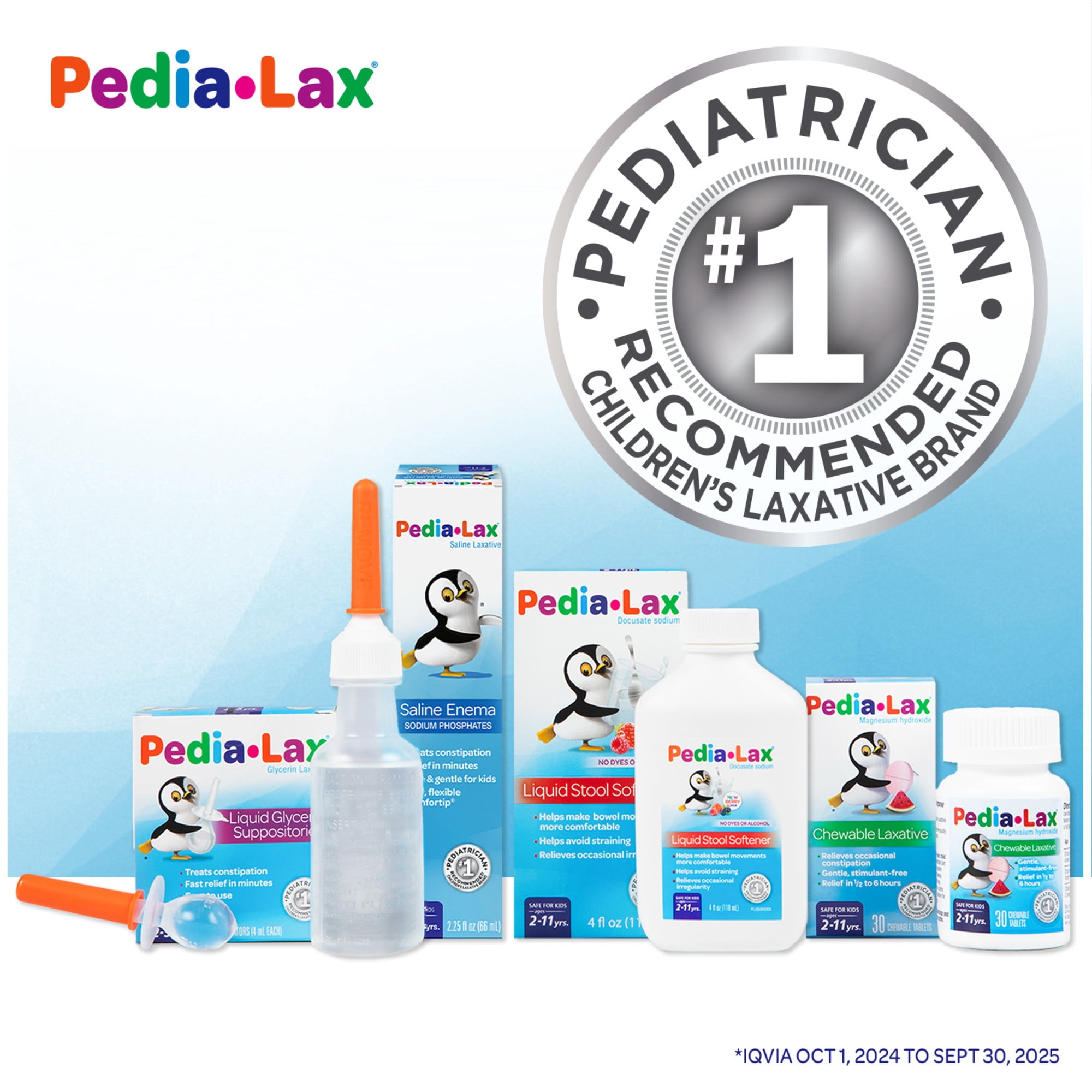 (2 pack) Pedia-Lax Laxative Liquid Glycerin Suppositories for Kids, Ages 2-5, 6 Count
