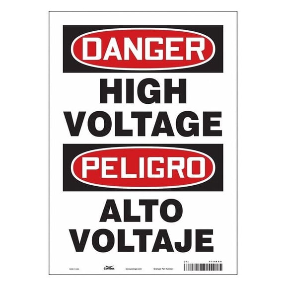 Condor Safety Sign,14 inx10 in,Vinyl 479R09