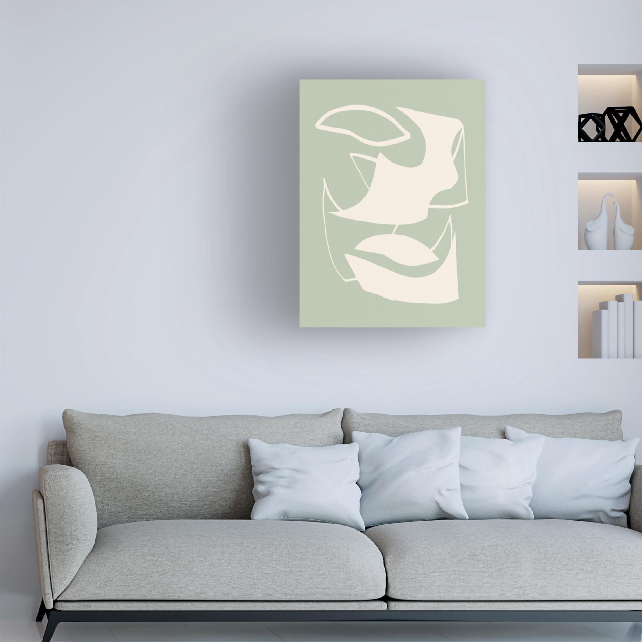 Trademark Fine Art Pictufy Studio Shape Green Canvas Wall Art