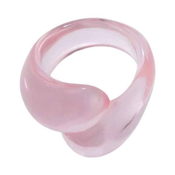 HONCLL Trendy Double Droplet Acrylic Ring Jewelry for Parties Date and Everyday Outfits