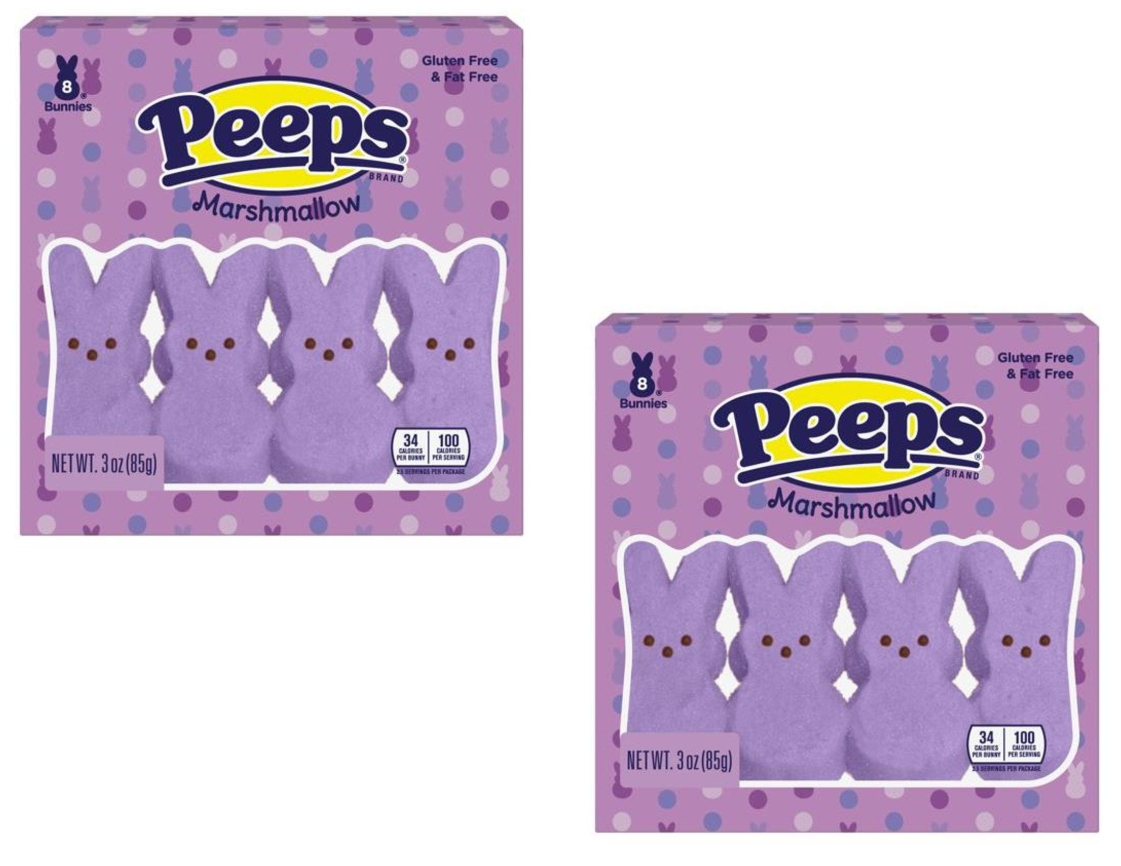 CGT Easter Peeps Purple Bunnies Marshmallow Candy Snack Gluten & Fat