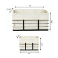 thumbnail image 4 of happimess BSK3002A-3SET Callan Vintage Industrial Handmade Wire Metal Nesting Storage Baskets with Wood Handles and Fabric Liner, Black (Set of 3), 4 of 7