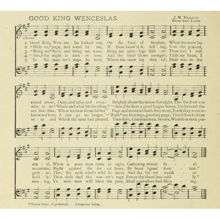 Good King Wenceslas Neale Christmas in Song 1891 Poster Print (18 x 24) - Walmart.com - Walmart.com