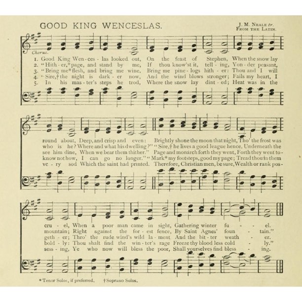 Good king wenceslas for recorder Good King Wenceslas Neale Christmas in Song 1891 Poster Print (18 x 24) - Walmart.com - Walmart.com