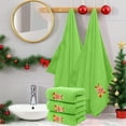 thumbnail image 4 of Lilgiuy 3Pcs Christmas Cotton Hand Towels Xmas Santa Reindeer Pattern Bathroom Towels Quick Dry Dish Towels for Holiday Kitchen Drying Cleaning Cooking Gift, 29.53x13.78 in, Light Gray, 4 of 6