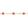 thumbnail image 3 of Gold Plated 10-inch Adjustable Red Enamel Bead Chain Anklet for Women, 3 of 6