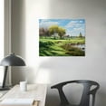 thumbnail image 3 of JRXY  Golf Nature Picture Print Home Office Decor Pebble Beach Golf Course Wall Art Large Frame Sport Themed Landscape for Men Room Wall Decor Wall Hanging Decor 20x16in, 3 of 4