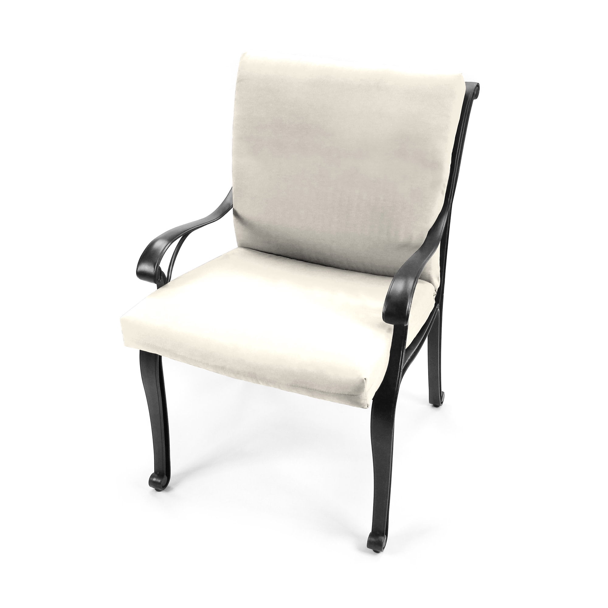 Jordan Manufacturing 44" x 21" Veranda Cream Solid Rectangular Outdoor Chair Cushion with Ties and Hanger Loop (2 Pack)