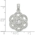 thumbnail image 4 of Sterling Silver E-Coated Cz Flower Pendant (Width 18.9) (Length 26.5) - Jbsp, 4 of 5
