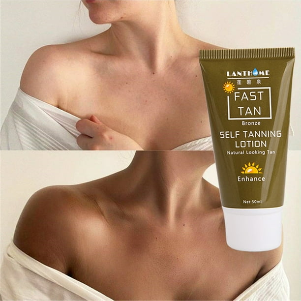 Crema bronceadora de 50ml, loción corporal autobronceadora, aceites de protección para la piel, bronceador Sexy, crema de base de maquillaje Solarium Fivean unisex