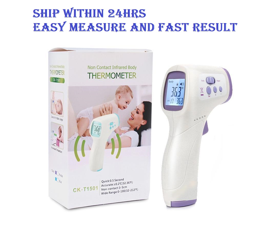 Contactless Infrared Forehead Thermometer for Baby and Adult, Quick Read with Fever Alarm Non contact thermometer 2.0