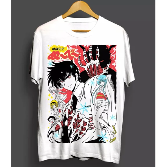 Nube T-shirt Jigoku Sensei Nube Anime Nueno Meisuke Tamamo Kyosuke - White