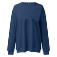 thumbnail image 4 of Quealent Crewneck Sweatshirts for Women Pullover Long Sleeve High Low Side Split Hem Basic Fall Fashion Sweatshirt Top Navy for Size XXL, 4 of 7
