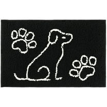 Noahas Indoor Door Mat Entryway Rug Traps Mud and Water, Chenille Doormat for Muddy Shoes and Dog Paws, Machine Washable Doormat, Front Door Mat, Busy Area Dog Rugs for Floors, Entrance, 30x48 Black