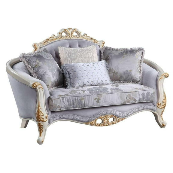 Classic Gray Fabric Loveseat by Acme Galelvith LV00255
