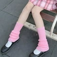 thumbnail image 3 of 1 Pair Thickened Warm Elastic Leg Warm Socks Japanese Style Sweet Girl Ribbed Knitted Boot Cuffs for Daily Wear, 3 of 9