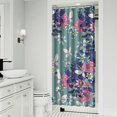 thumbnail image 2 of Peony Blossom Watercolor Shower Curtain – Vintage Botanical Floral Print, Romantic Look, 36x72 Inches, 2 of 5