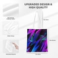 thumbnail image 4 of DouZhe Reusable Grocery Bags, Cyberpunk Gradients Texture Lightweight Polyester Canvas Cloth Tote Bag for Travle Gym Shopping School, 15" x 16", 4 of 7