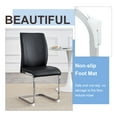 thumbnail image 7 of Modern Dining Chairs Set of 2,  Leather Upholstered Side Chairs with Metal Legs & Arch Back, High Back Kitchen Chairs with Faux Leather Padded Seat for Living Room, Black+Silver, 7 of 7