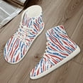thumbnail image 3 of Psesaysky Women's Sneakers with Flag Stripes High-Top Minimalist Barefoot Shoes For Women Wide Width Durable Casual Shoes, 3 of 8