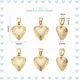 thumbnail image 3 of 12 dijes de corazón chapados en oro de 18 quilates, ideales para guardar fotos o como recuerdo. Incluyen colgantes de metal con cierre de presión para crear collares conmemorativos., 3 of 6
