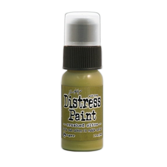 Tim Holtz Distress Paints 1 oz., bottle, crushed olive (pack of 3)