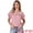 Pink, variant on DARING DIVA Women's Short Sleeve Hollow Out Casual Eyelet Tops S White