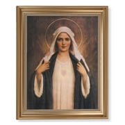 13 1/2" x 16 9/16" Antique Gold Frame with 11" x 14" Immaculate Heart of Mary (Chambers) Print