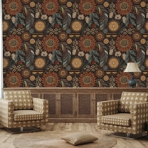 Abyssaly Peel and Stick Wallpaper Removable Self-Adhesive Floral Wallpaper 17.7" x 118" Contact Paper Vintage Boho Retro for Home Decor Bedroom Living Room