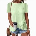 thumbnail image 3 of Kaprioy Women's Ruffle Hem Short Sleeve T-Shirt, Casual Summer Crew Neck Blouses Top, 3 of 6