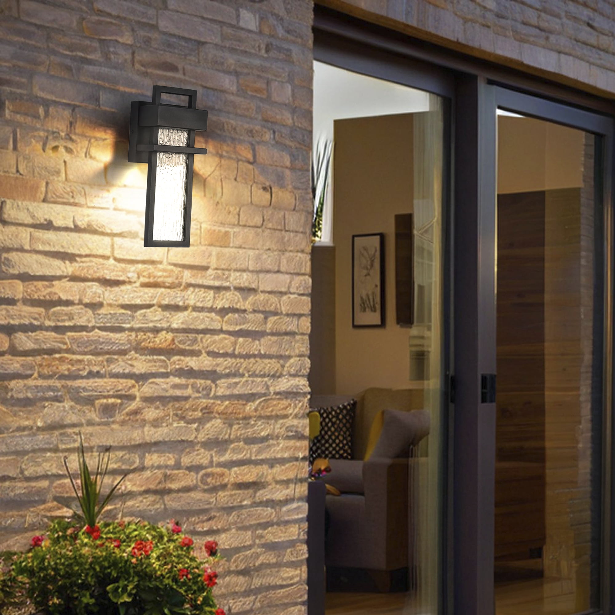 LED Outdoor Wall Light Fixtures with Bubble Glass, 12W, 3000K, 1430Lumens, for Garage Front door Patio