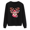 thumbnail image 4 of Chandail Imprimé Cerf Automne Hiver pour Femmes Manches Longues Col Rond Sans Capuche Mode de Noël, 4 of 4
